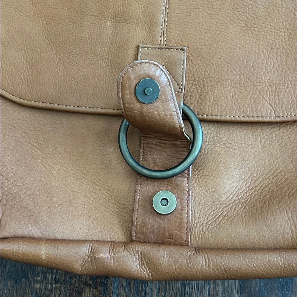 David‎ King Half Flap Messenger Bag-Tan